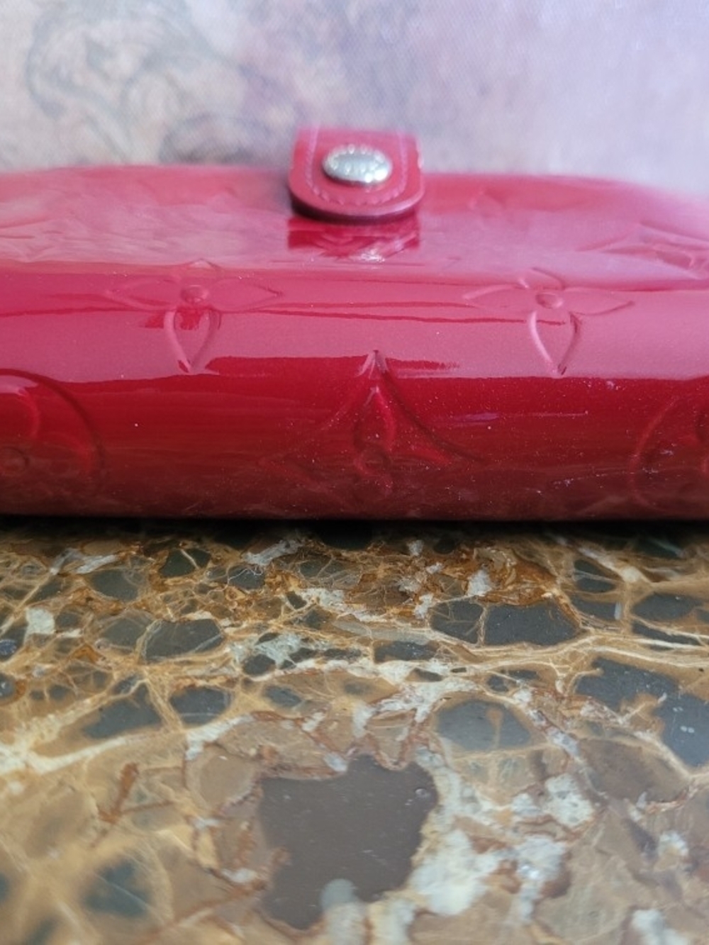 Louis Vuitton Red Vernis Compact Wallet - Picture 5 of 9